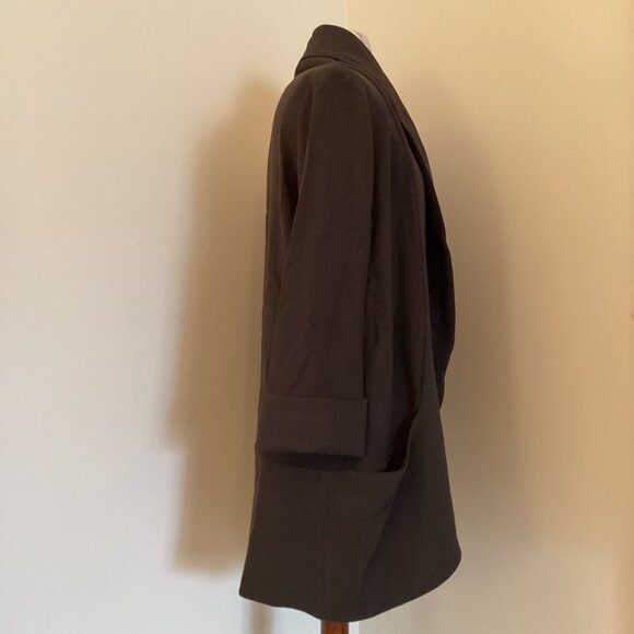 Aritzia Wilfred Chevalier Blazer Crepe Slouchy Open Front Jacket in Green SIZE 4 - Picture 2 of 4